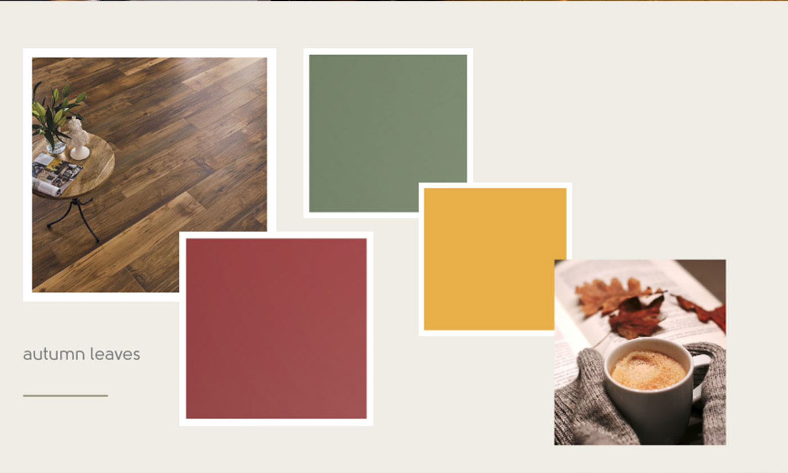 Reclaimed Chestnut from our Art Select collection paired with Farrow & Ball’s Incarnadine, Calke Green and Dulux Honey Mustard.