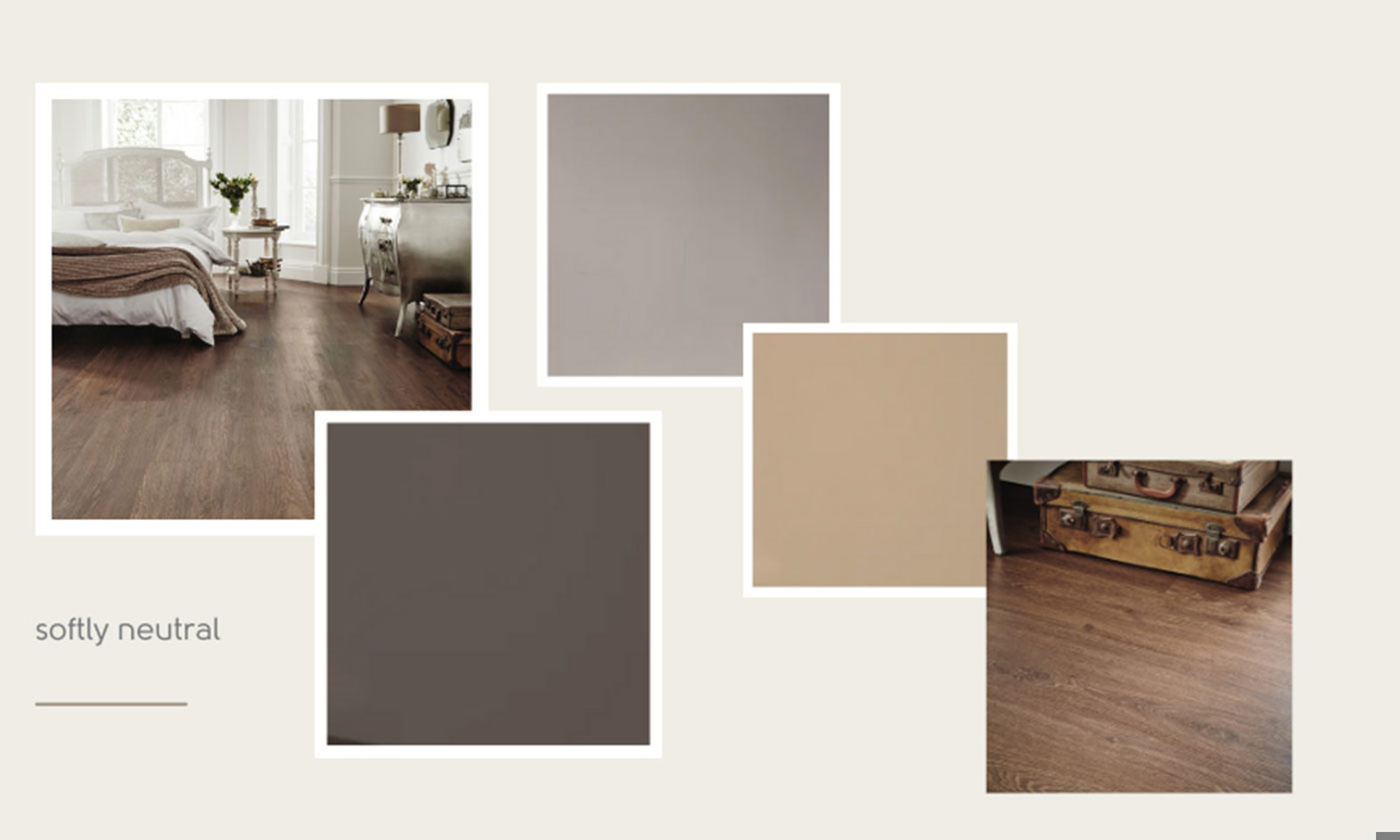 Boston from our Karndean LooseLay collection paired with Coat Paints' Buon Fresco, Sheldon and Mindful.