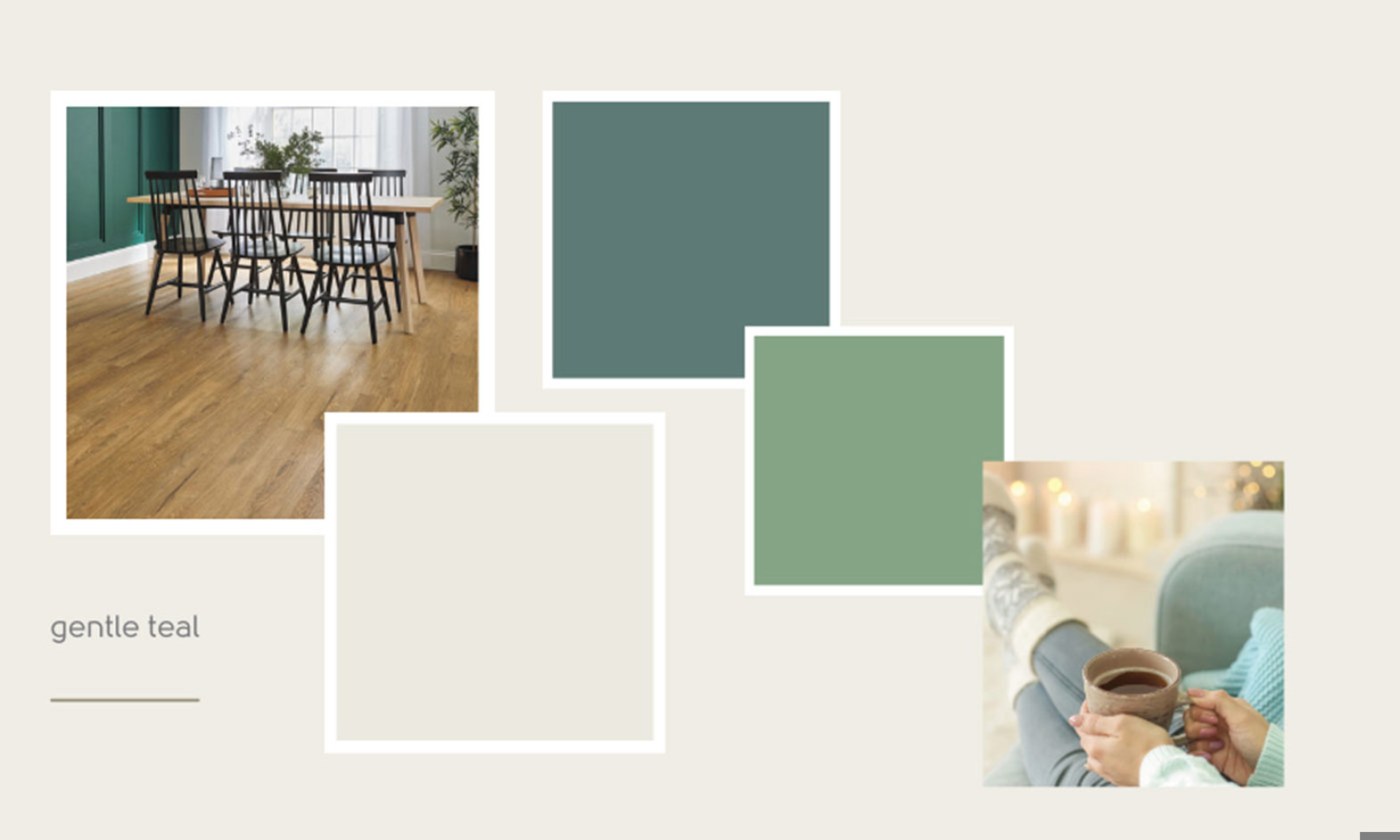 Glenmore Oak from our Van Gogh collection paired with Little Greene’s Joanna, Pleat and Aquamarine-Deep.