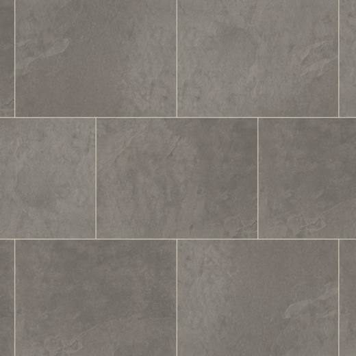 Corris dark grey lvt flooring with design strip laid straight