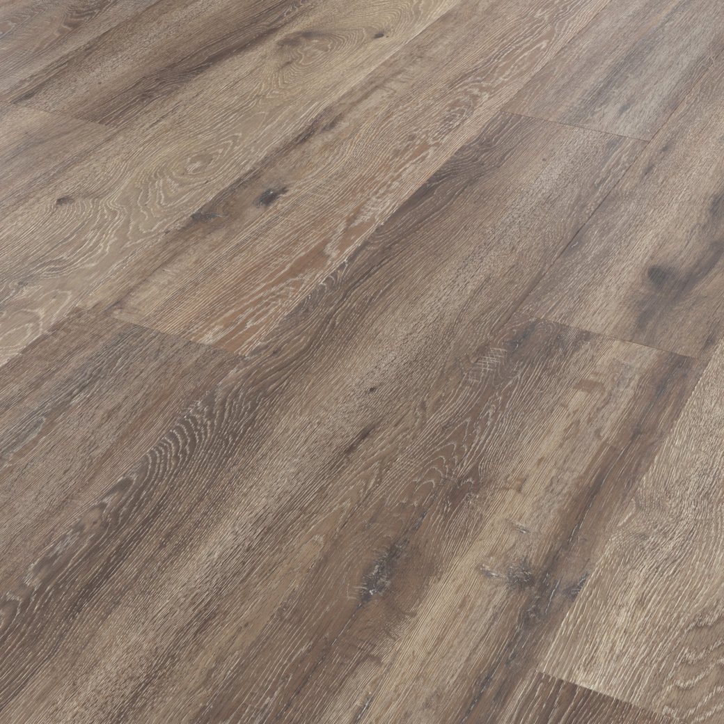 Baltic Mistral Oak dark grey LVT laid at an angle