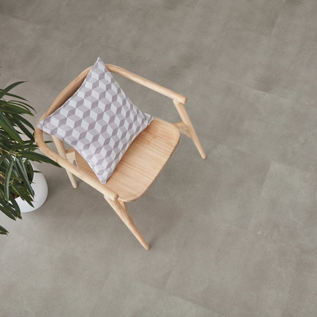 Metro grey lvt flooring laid in a traditional straight pattern
