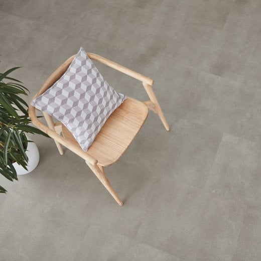 Metro grey lvt flooring laid in a traditional straight pattern