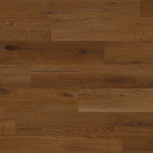 Russet Character Oak mid brown LVT flooring laid in a traditional straight pattern